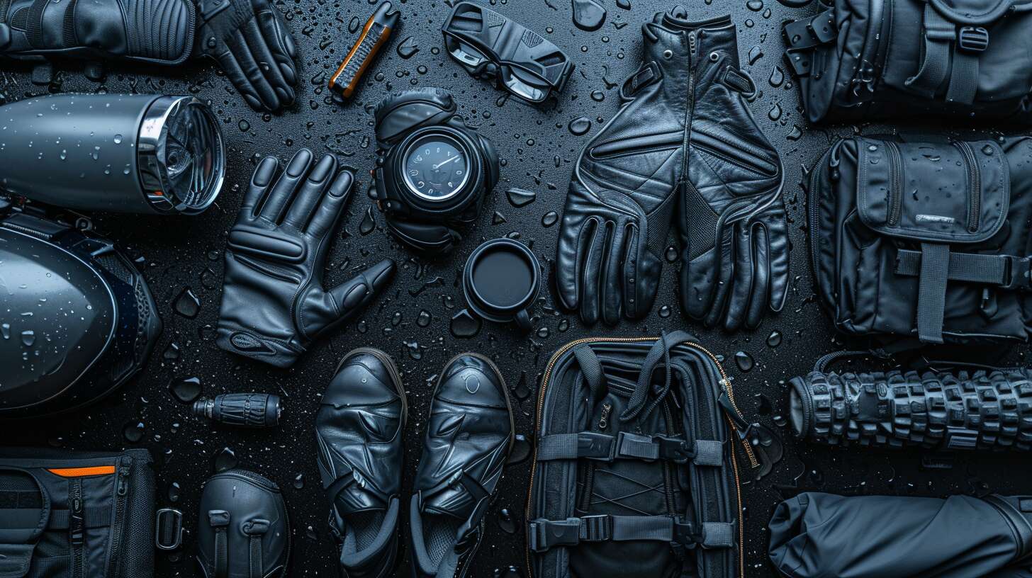 Accessoires essentiels de moto sous la pluie : gants, bottes et protections