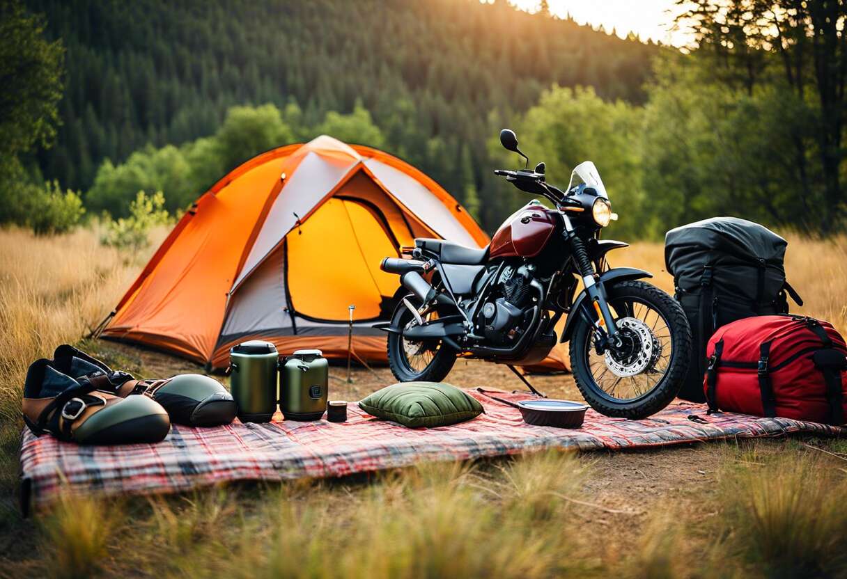 Choisir un équipement de camping adapté au voyage à moto